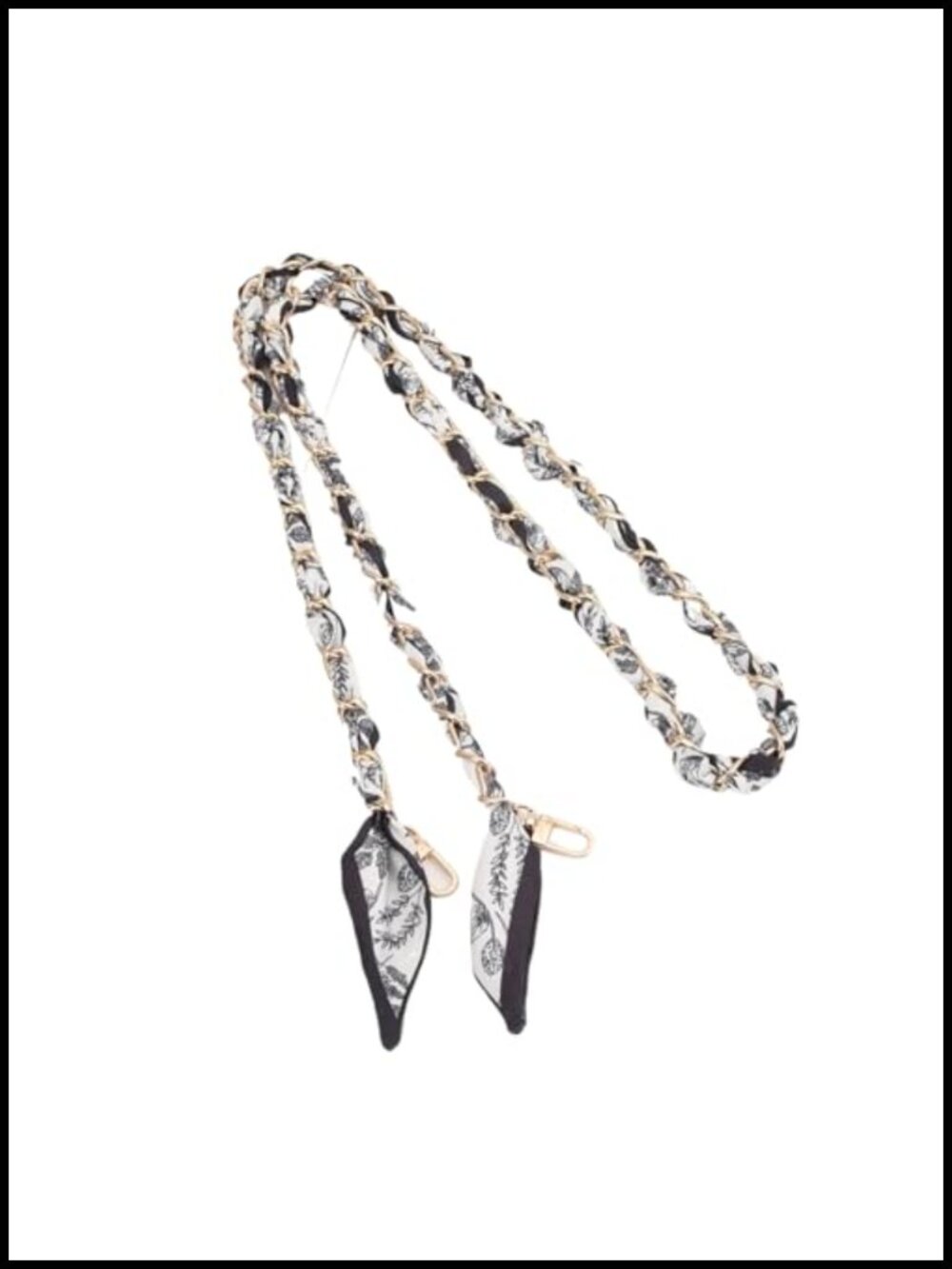 Purse Straps Replacement Crossbody Bag Chain Silk Scarf Woven Alloy 47.2in